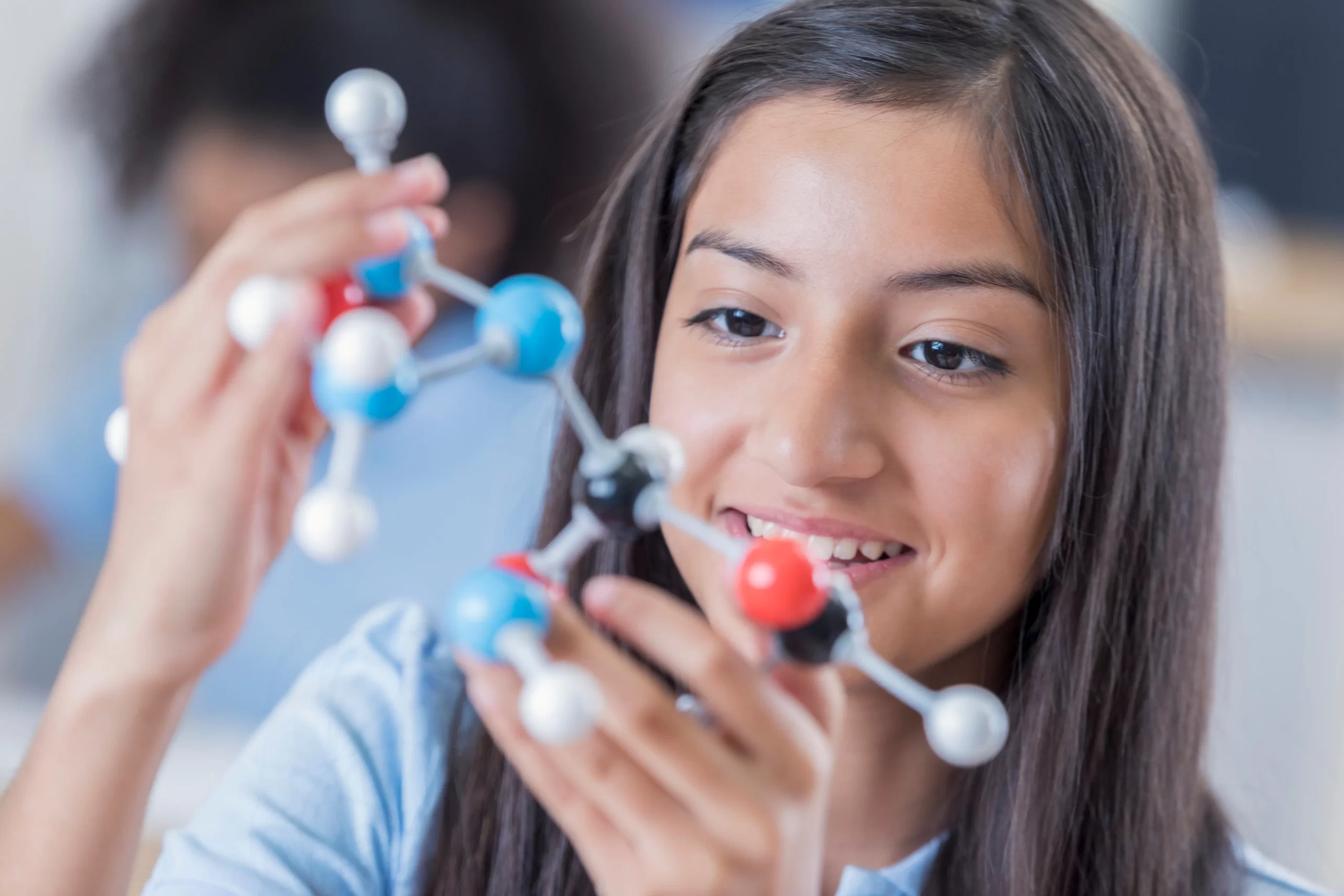 Highland Academy student exploring science in the hybrid homeschool classroom in Hickory NC